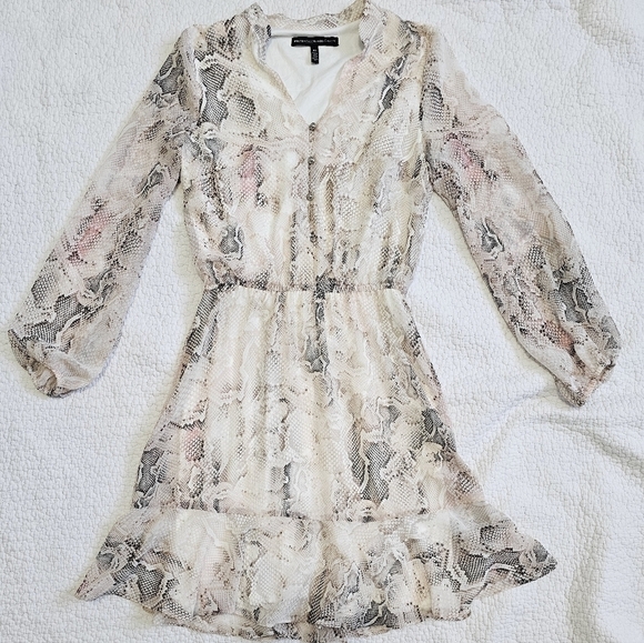 White House Black Market Snake Soft Blouson Dress - Picture 2 of 11